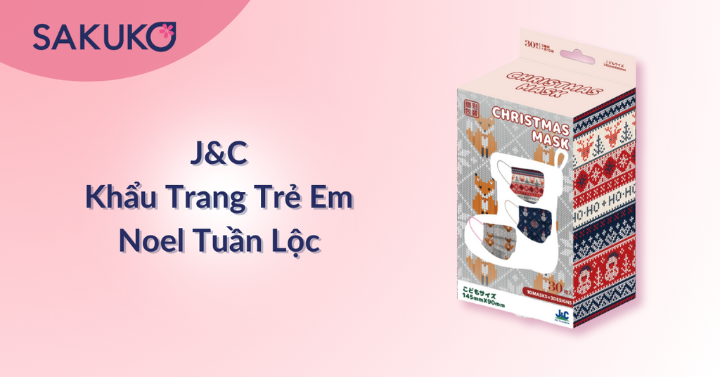 J&C - Khẩu trang trẻ em Noel tuần lộc