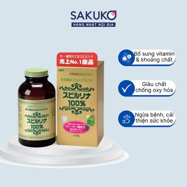 Tảo xoắn Spirulina Nhật Bản 2200 viên