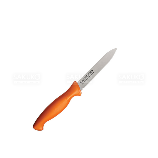 KAI - Dao Nhà Bếp Hocho Lưỡi Răng Cưa Cam 94mm - Slim