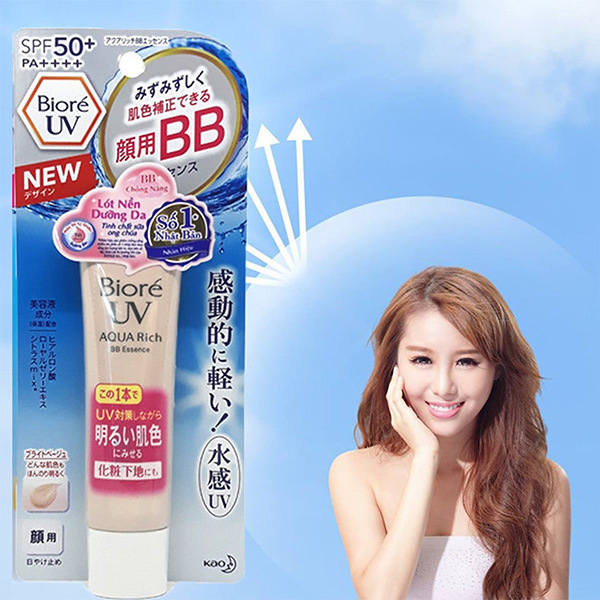 Với chỉ số SPF 50+ / PA++++, Biore UV Aqua Rich BB Essence có khả năng ngăn ngừa 98% tia UVB và trên 95% tia UVA Có khả năng ngăn ngừa 98% tia UVB và trên 95% tia UVA