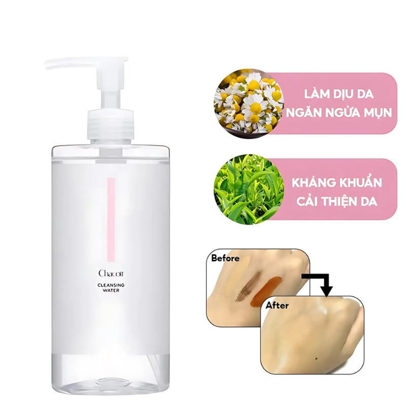 Công dụng nước tẩy trang cho da nhạy cảm 500ml mới Chacott