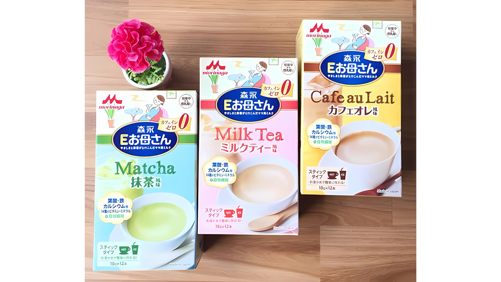 Sữa bầu Morinaga đa dạng hương vị và đều dễ uống.