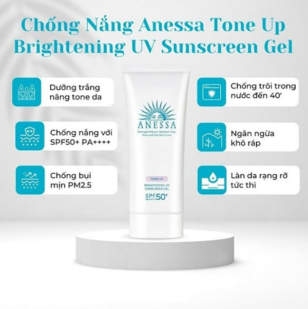 Anessa Brightening UV Sunscreen Gel SPF50+ hiệu chỉnh sắc da rạng rỡ hơn