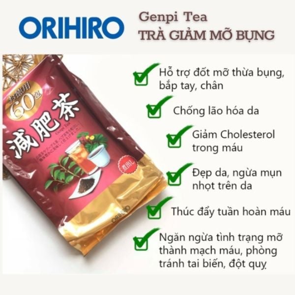 Trà giảm mỡ bụng Genpi Orihiro Nhật Bản