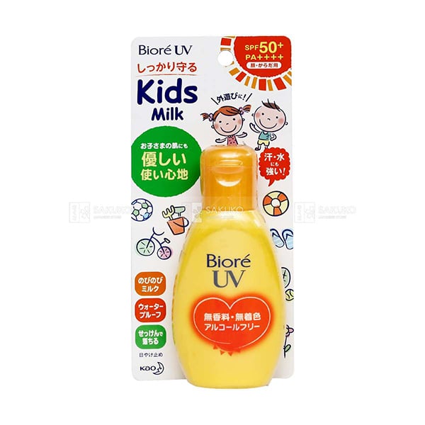 Kem chống nắng Biore Kids Milk có chứa thành phần Vaseline dưỡng ẩm dịu nhẹ và có khả năng bảo vệ da tối ưu Kem chống nắng Biore Kids Milk có chứa thành phần Vaseline