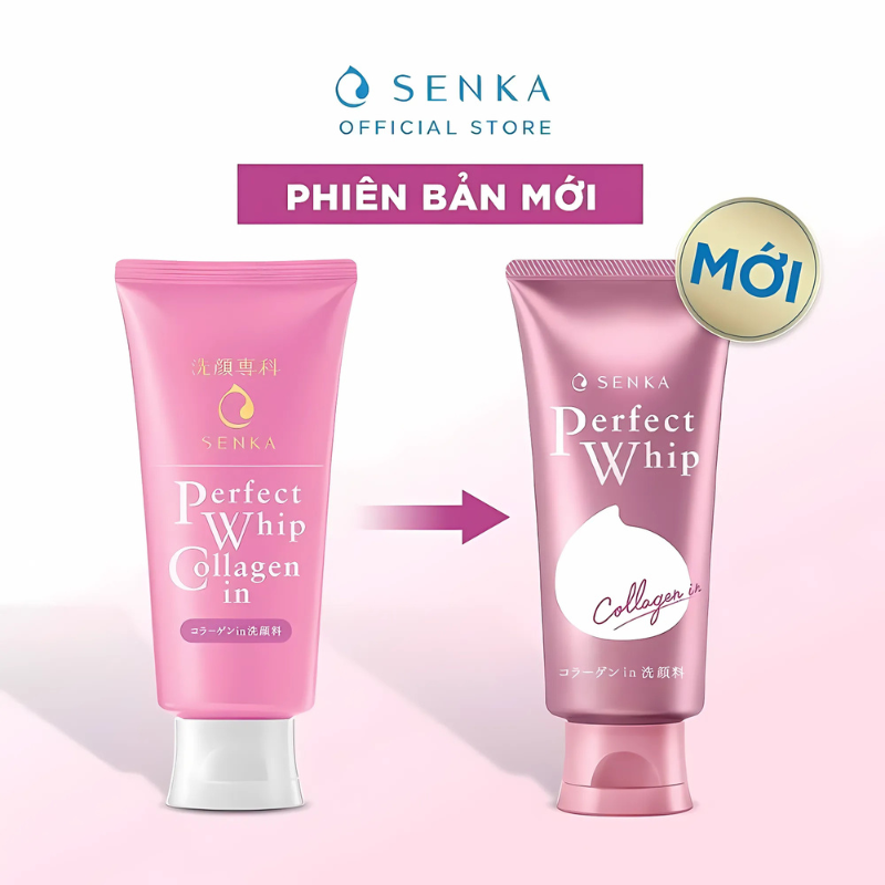 Sữa rửa mặt Senka bổ sung Collagen 100g phiên bản cũ và mới