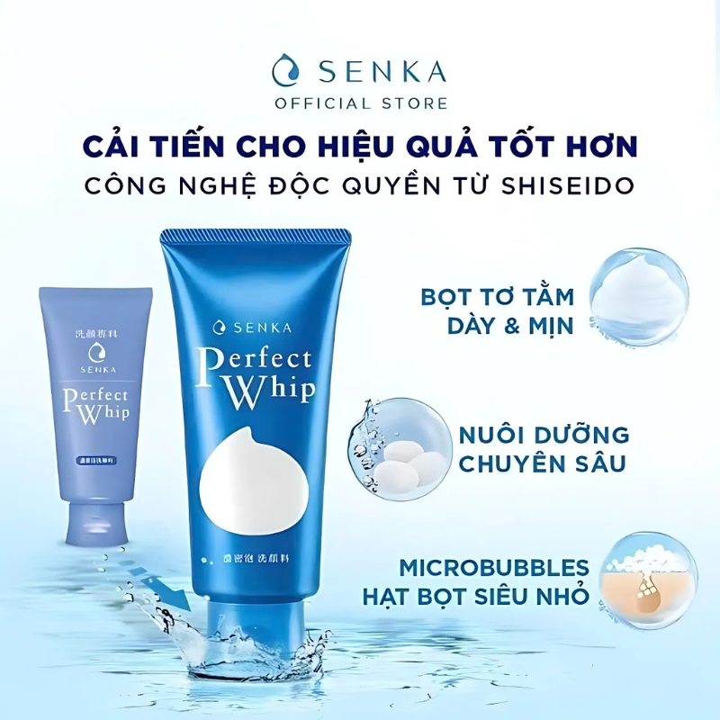 Sữa rửa mặt Senka dưỡng ẩm bảo vệ màng ẩm tự nhiên