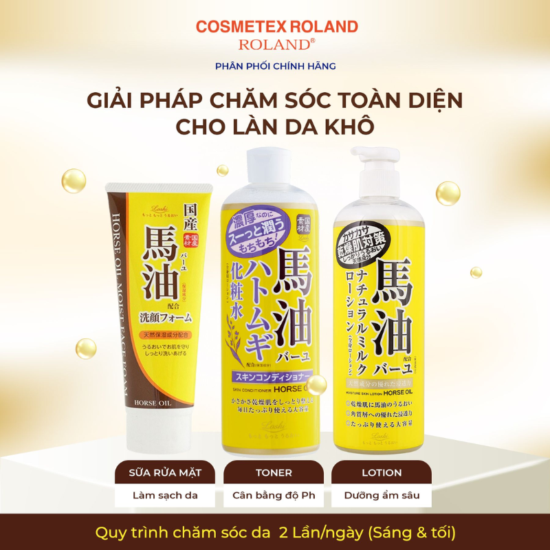 SRM chiết xuất dầu ngựa Loshi Moist dưỡng da mềm mại
