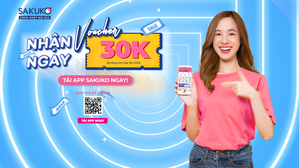CHÀO THÁNG 11, APP SAKUKO TẶNG BẠN VOUCHER MUA HÀNG TRỊ GIÁ 30K