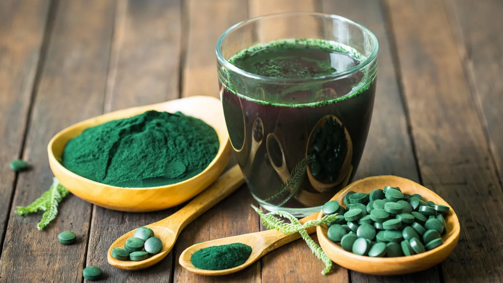 Tảo spirulina pha với nước