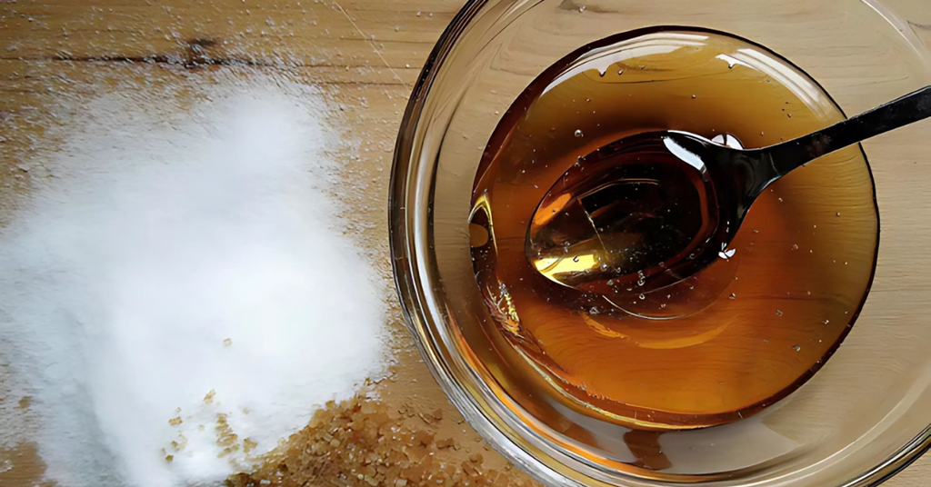 Tẩy da chết môi với mật ong và đường