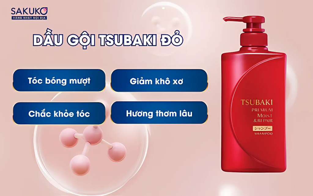 Dầu gội Tsubaki Premium giúp tóc bóng mượt