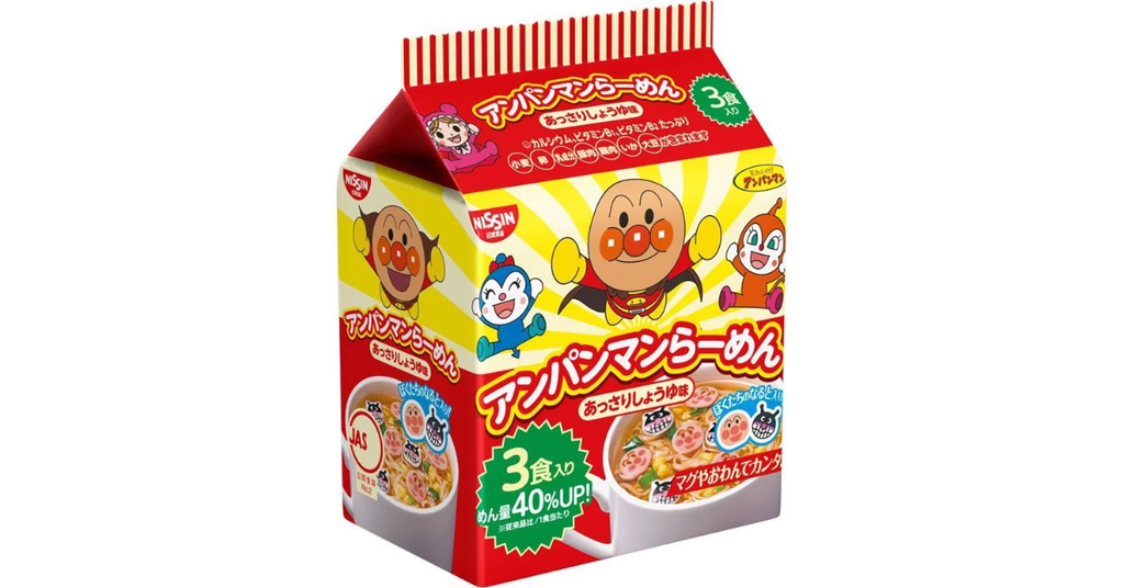 Mì ramen Anpaman màu đỏ 90g mềm dai, dễ tiêu hóa