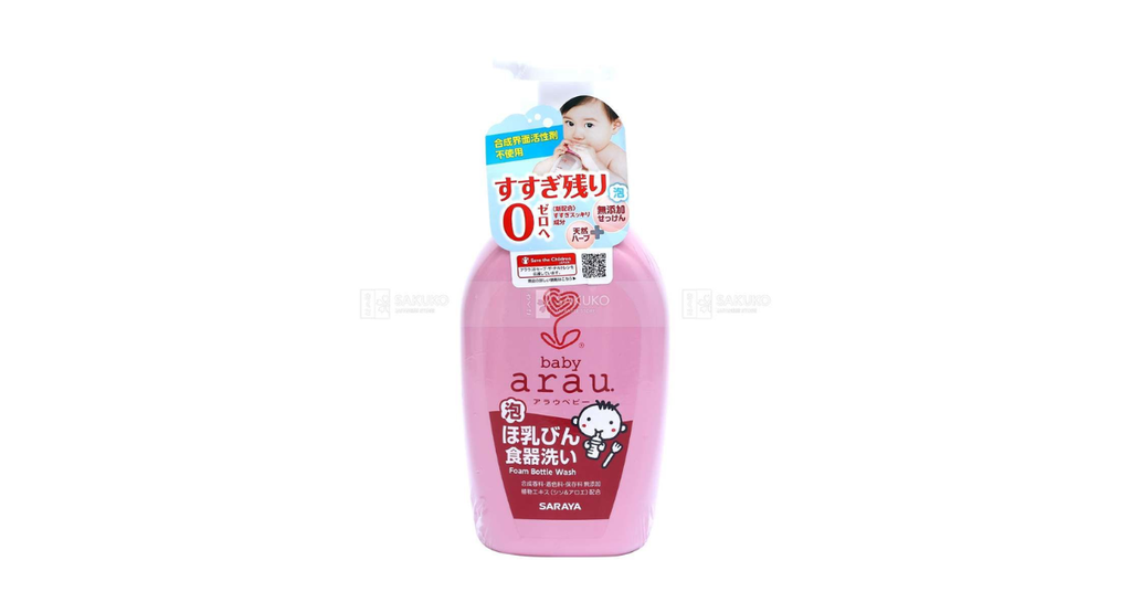 Nước rửa bình sữa dạng bọt Arau Baby chai 500ml làm sạch nhanh các vết bẩn