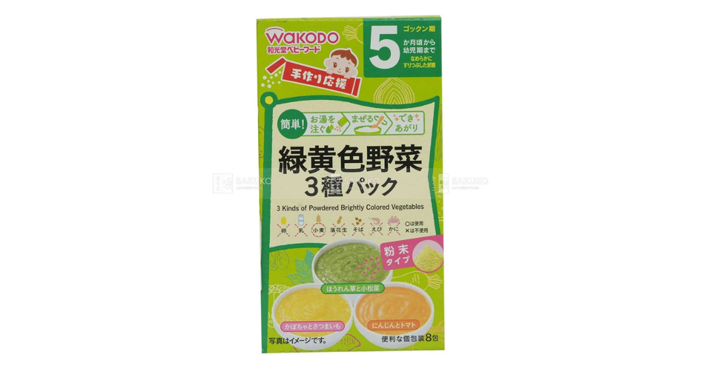 Cách dùng bột ăn dặm 3 vị rau củ 5 tháng Wakodo