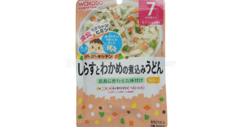 Cách dùng mì Udon cá cơm rong biển 7 tháng Wakodo 80g