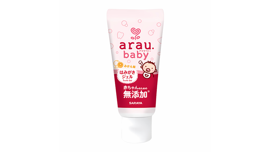 Kem đánh răng ARAU BABY của Nhật nhẹ nhàng làm sạch răng bé với các thành phần 100% tự nhiên, bé có thể nuốt được an toàn.