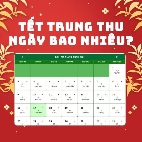 lịch ngày tết trung thu 2024