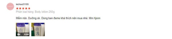 Đánh giá của người dùng khi mua sữa dưỡng Hatomugi ban đêm trên Shopee