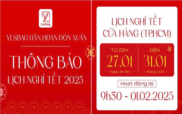 THÔNG BÁO LỊCH NGHỈ TẾT 2025 – YESBAG HÂN HOAN ĐÓN XUÂN