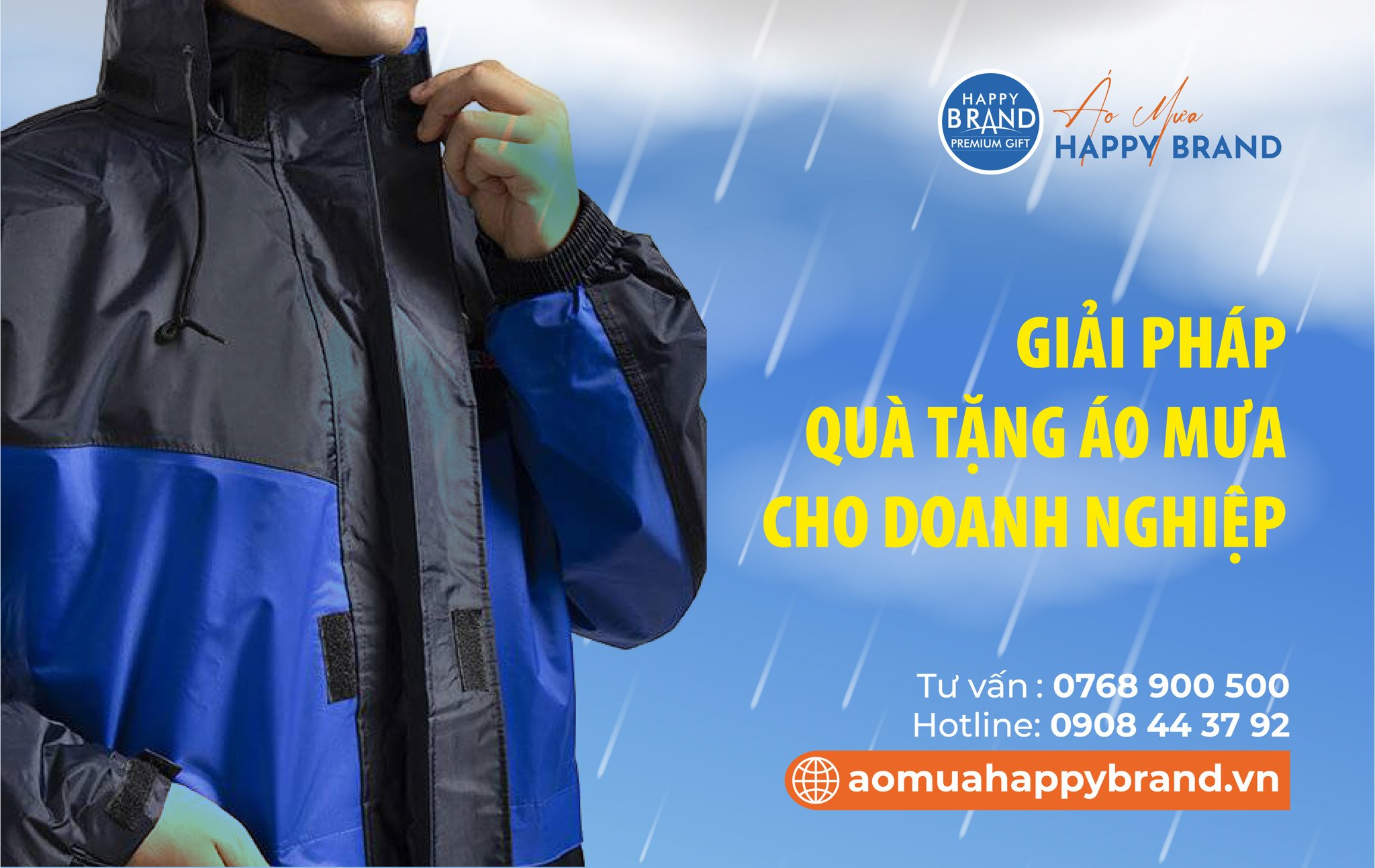 Giải pháp quà tặng áo mưa cho doanh nghiệp Áo mưa Happy Brand