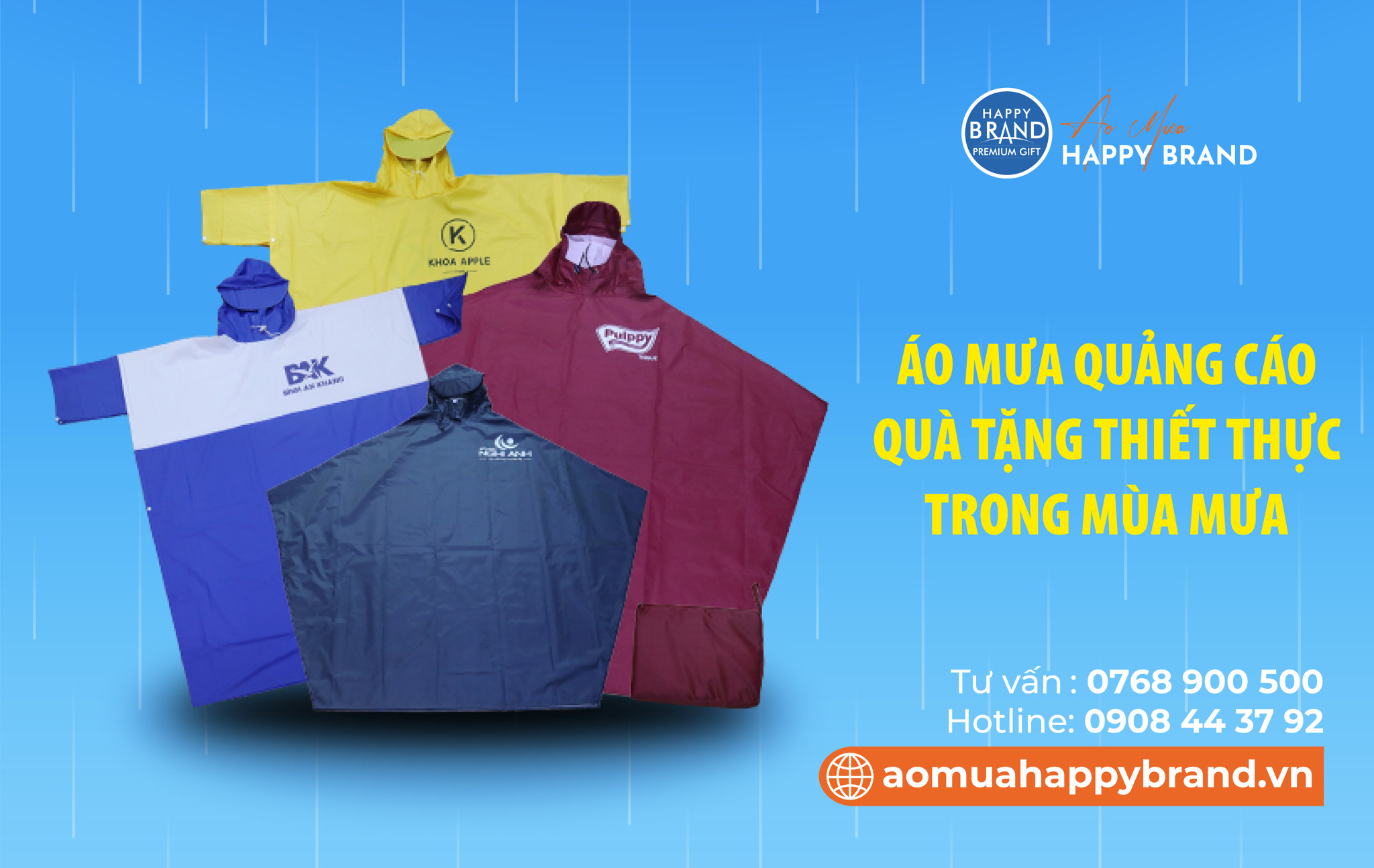 ÁO MƯA HAPPY BRAND - QUÀ TẶNG THIẾT THỰC TRONG MÙA MƯA