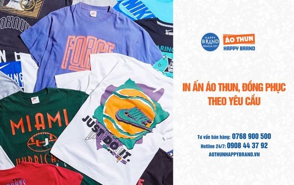 IN ẤN ÁO THUN ĐỒNG PHỤC THEO YÊU CẦU- ÁO THUN HAPPY BRAND