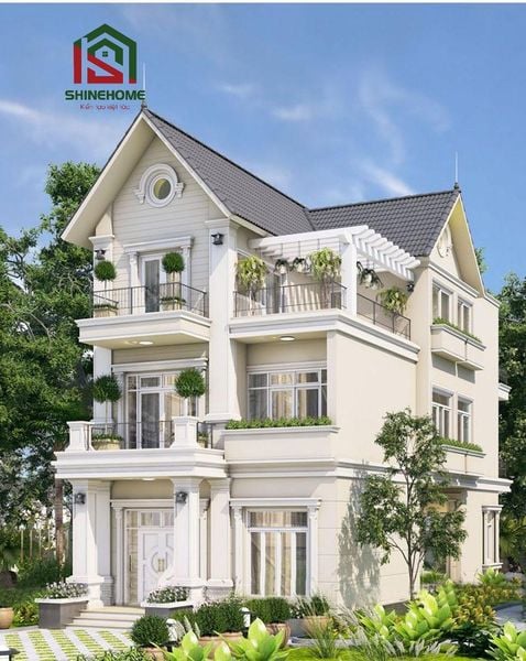 biệt thự 3 tầng mái thái đẹp
