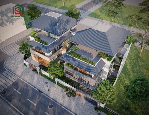biệt thự 3 tầng mái thái đẹp
