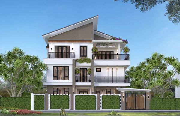 biệt thự mái lệch