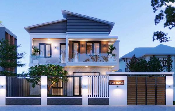 biệt thự mái lệch