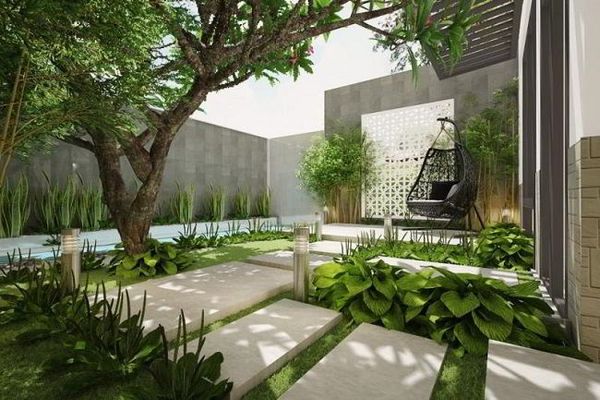 không gian xanh cho biệt thự khu đô thị
