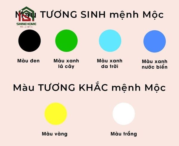mệnh mộc hợp màu gì