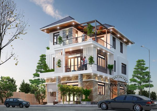 Thiết kế mặt tiền biệt thự đô thị