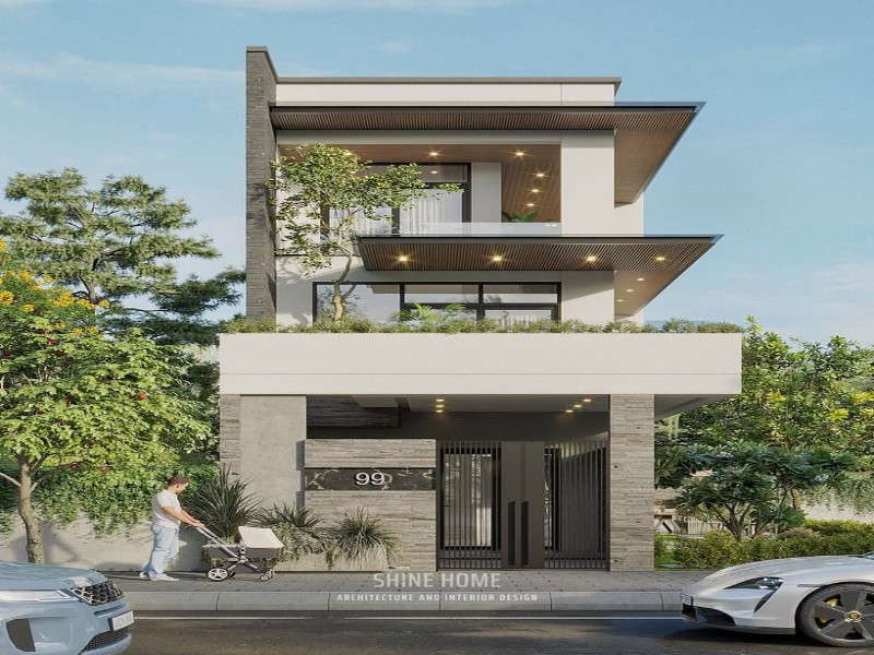 thiết kế nhà phố cao tầng