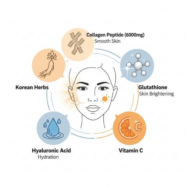 Thành phần nổi bật của nước uống trắng da Hwa