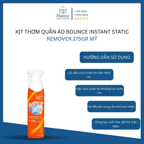 Xịt Thơm Quần Áo Bounce HDSD