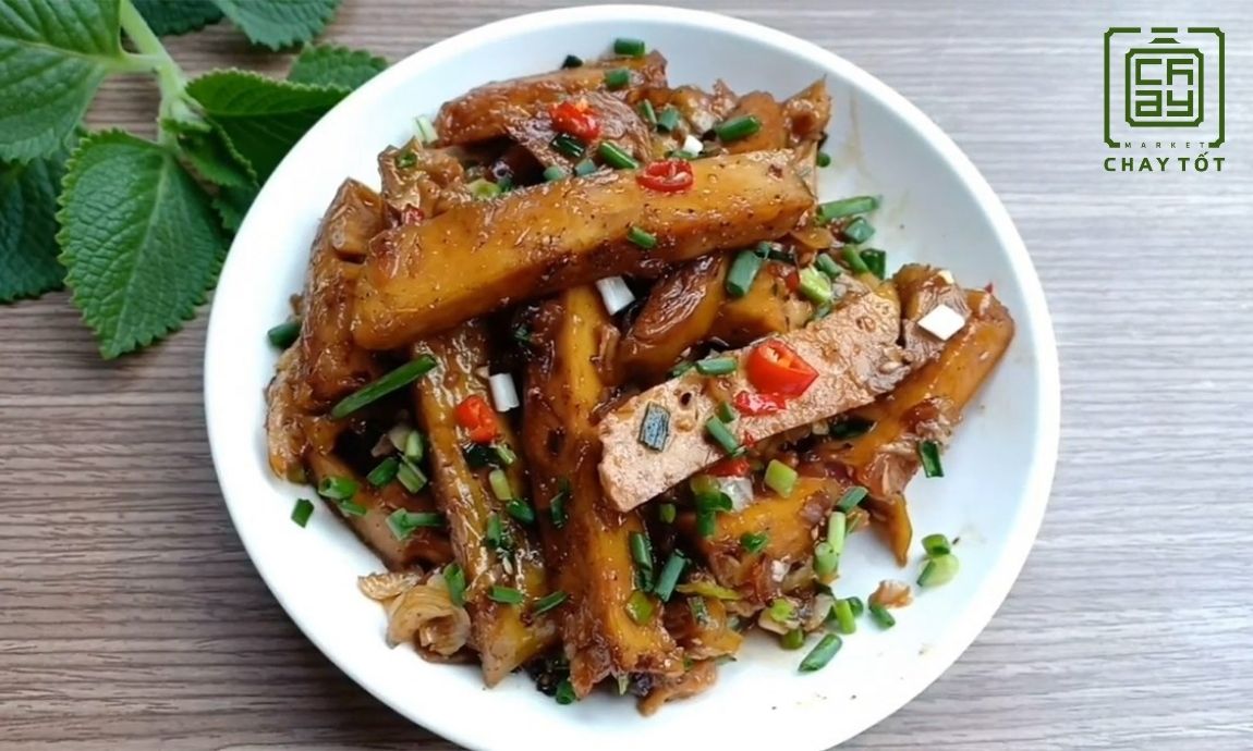 chả lụa chay kho tiêu