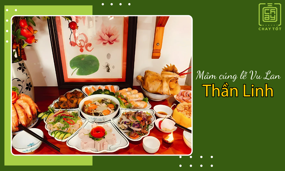 Mâm cúng cho thần linh dịp lễ Vu Lan