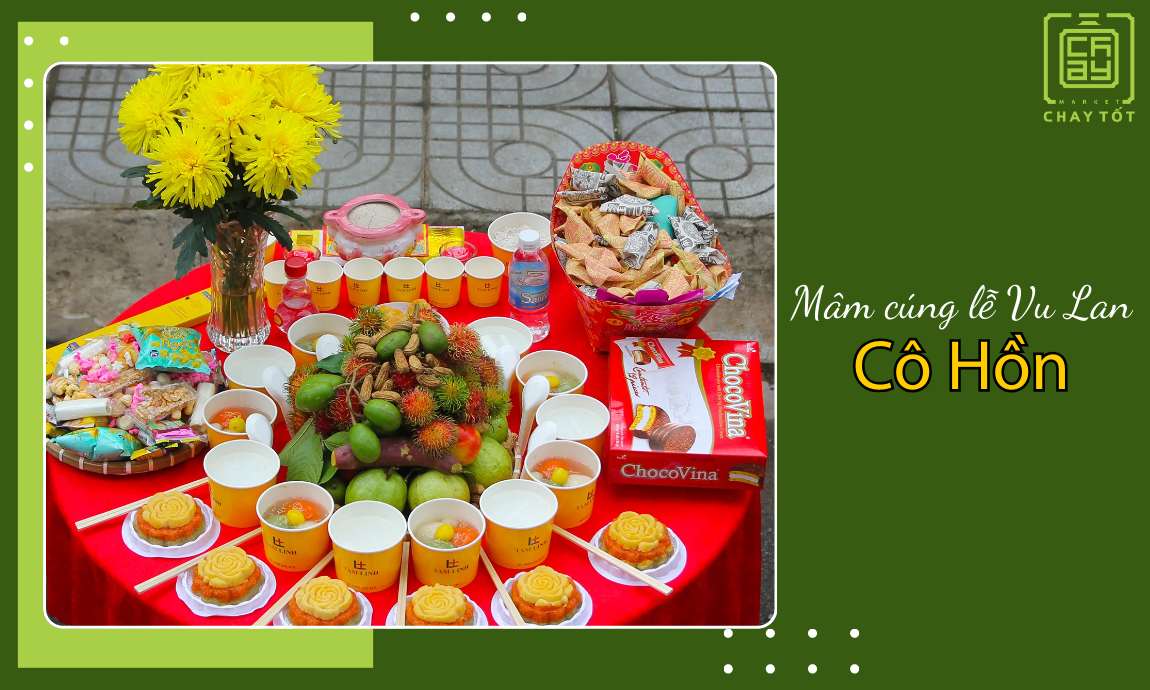 Mâm cúng cho cô hồn dịp lễ Vu Lan
