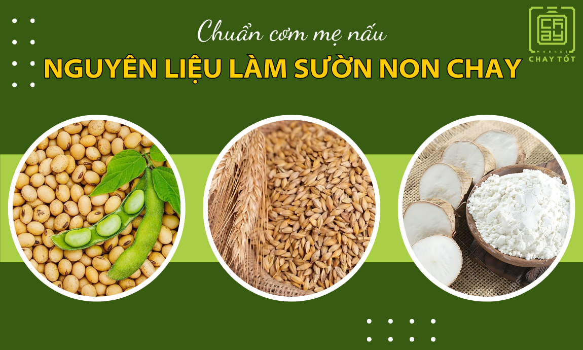 Nguyên liệu để làm món sườn non chay an toàn