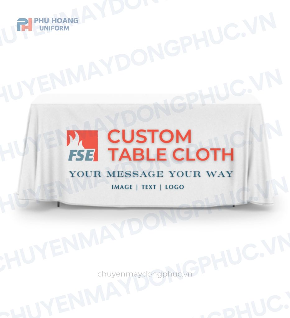khăn trải bàn in logo
