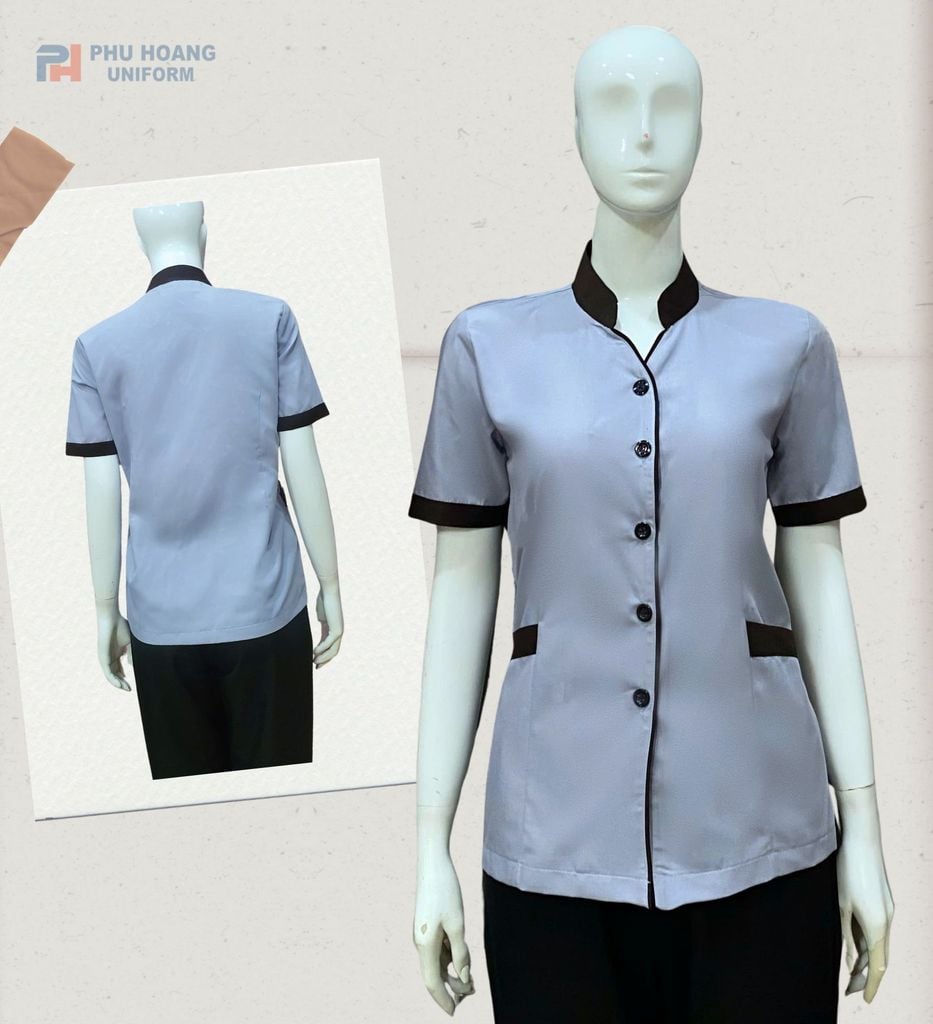 ĐỒNG PHỤC TẠP VỤ VIỀN NÂU MAY SẴN