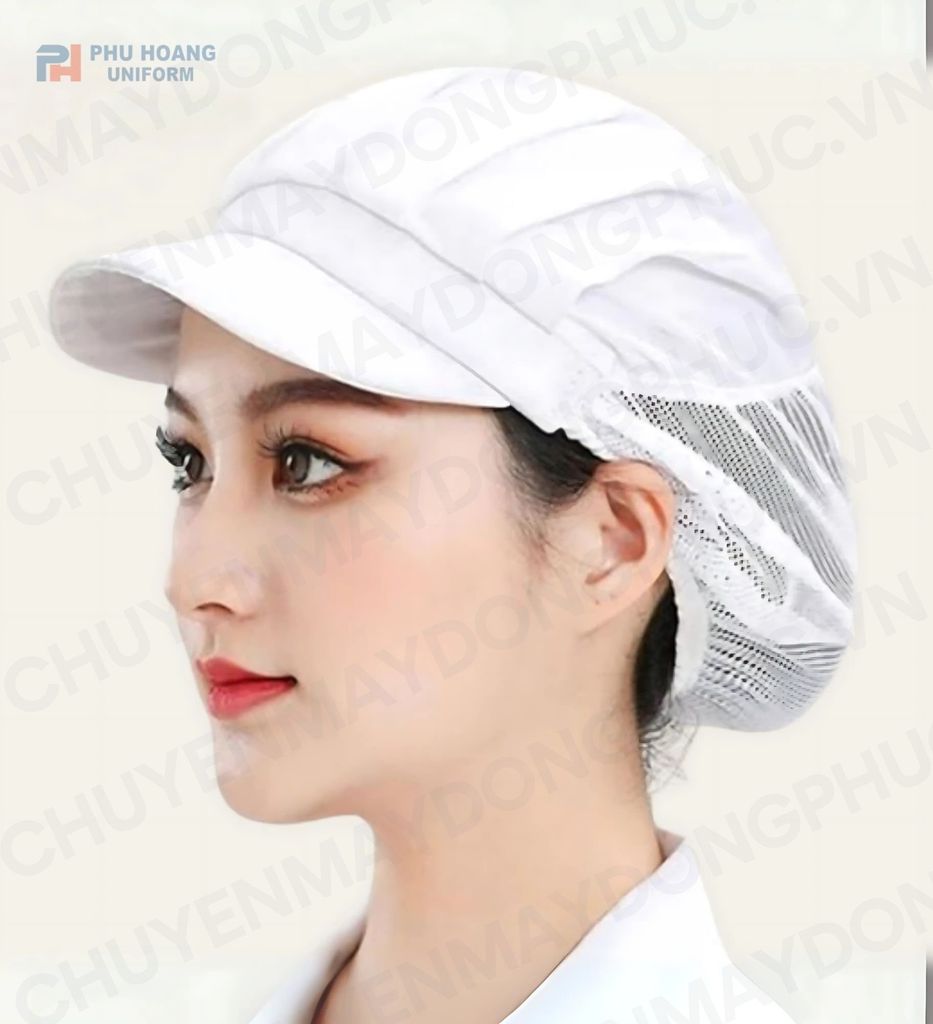 NÓN THỦY SẢN MÀU TRẮNG MAY SẴN 008