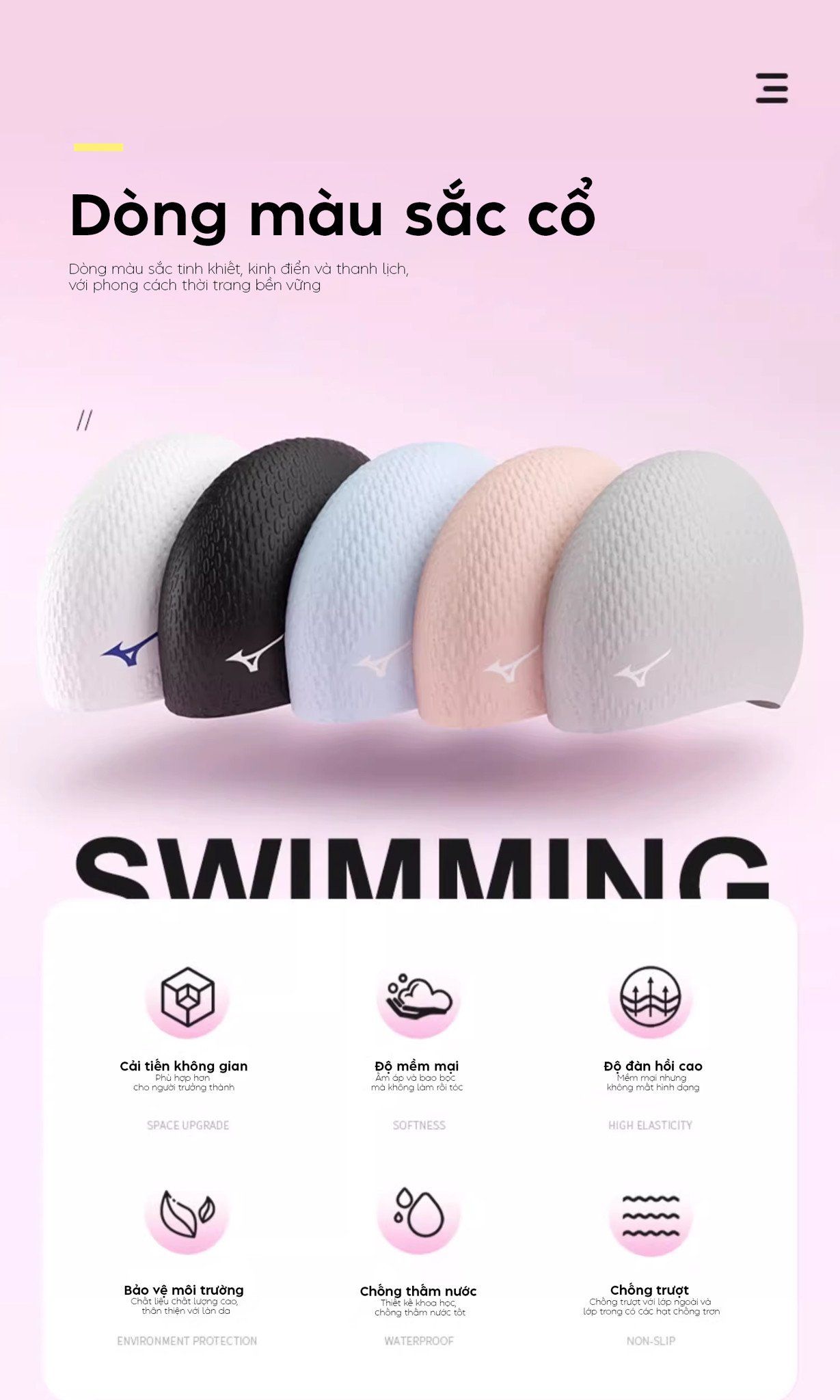 Mũ bơi MoveWave Mizuno - Góc nhìn 2