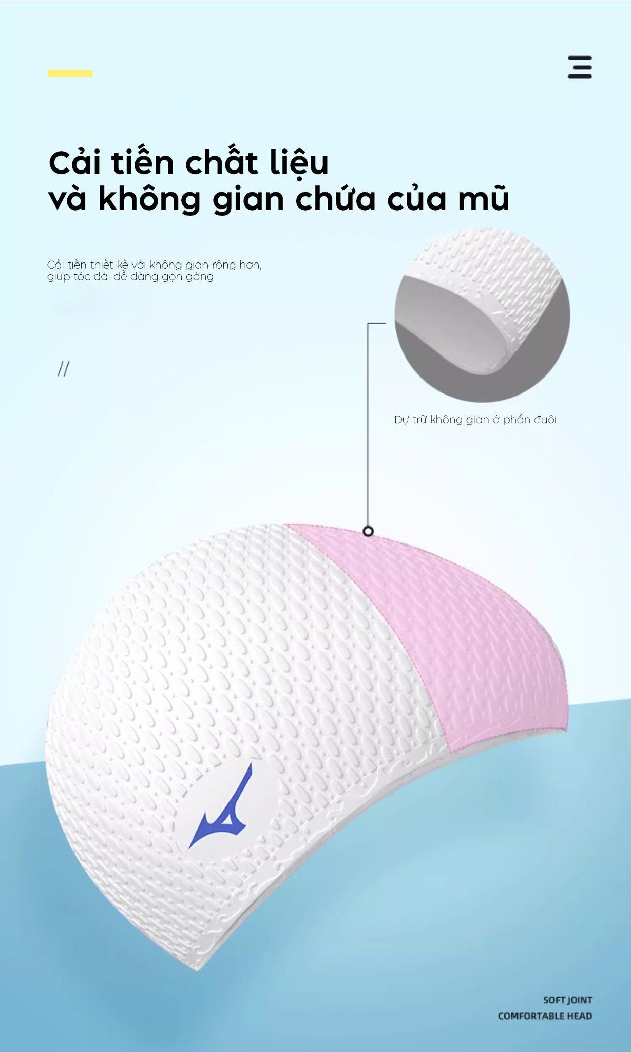 Mũ bơi MoveWave Mizuno - Góc nhìn 3