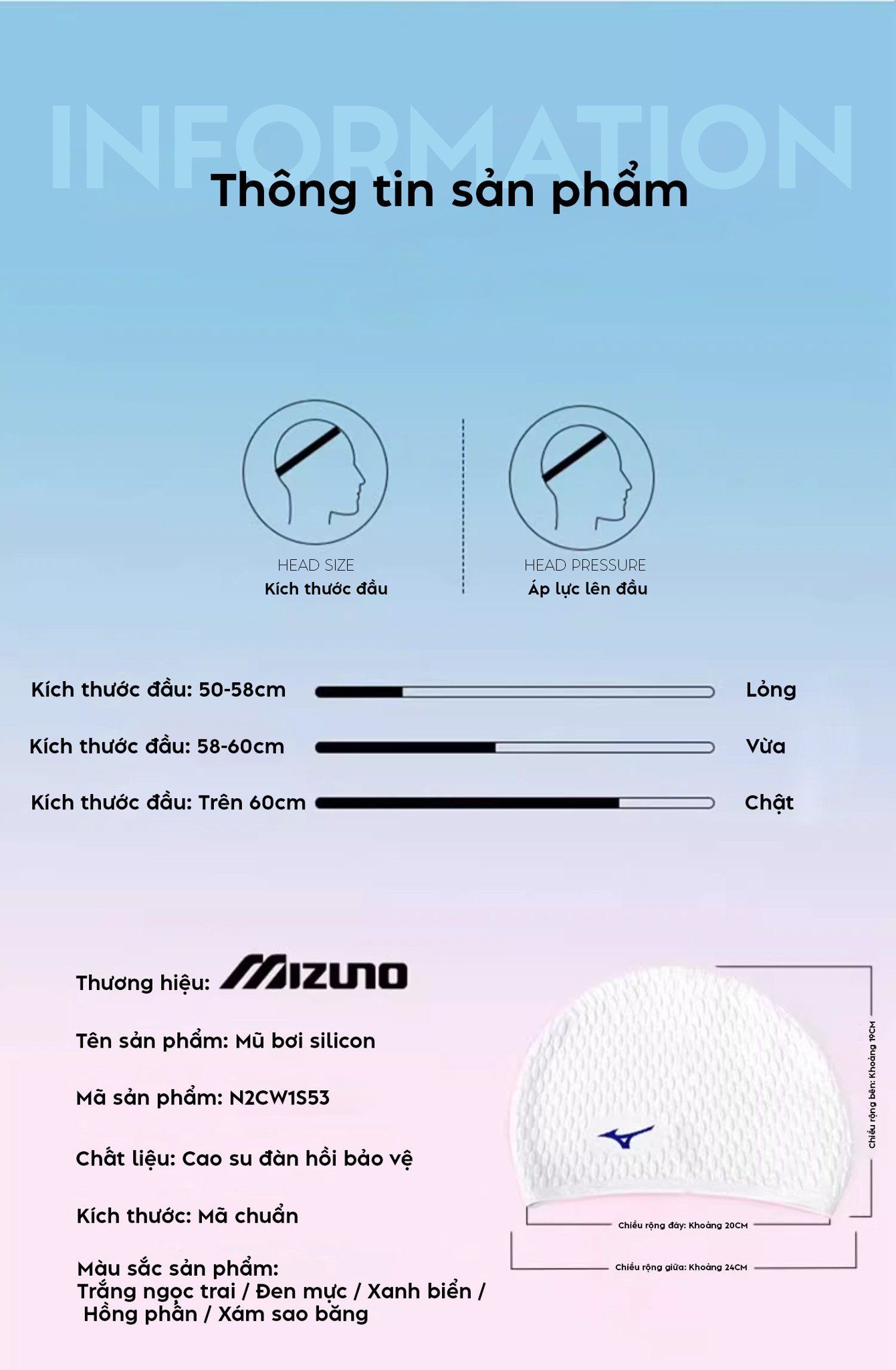 Mũ bơi MoveWave Mizuno - Góc nhìn 6