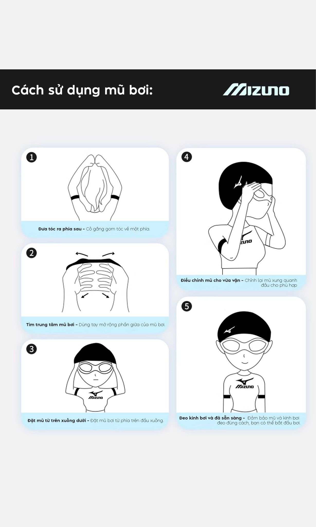 Mũ bơi MoveWave Mizuno - Góc nhìn 8