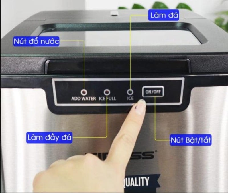 cách vận hành máy làm đá viên
