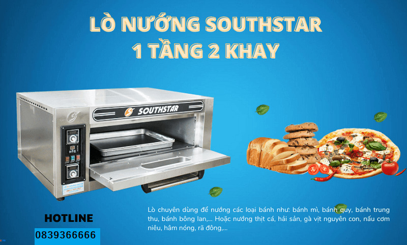 lò nướng southstar 1 tầng 2 khay